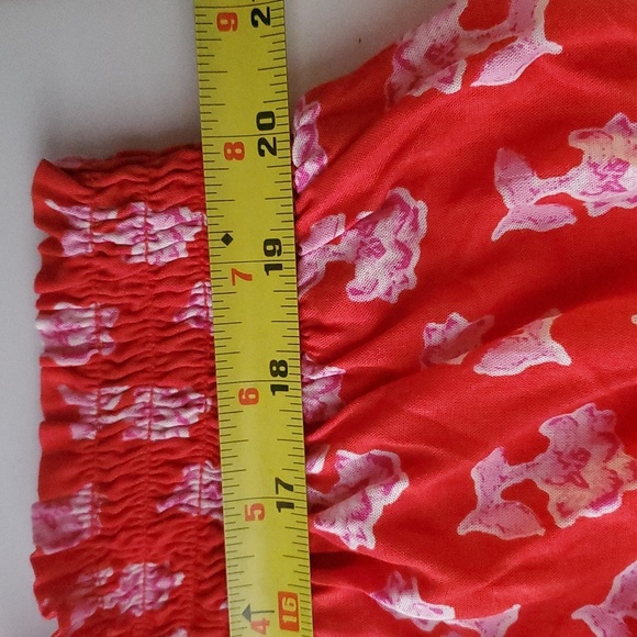 Candace Cameron Bure Red Pink Floral Shoulder Tie Tank Size 1X Feminine - Picture 8 of 9